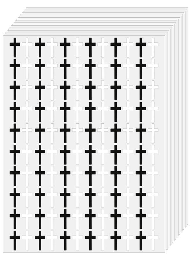 ForraFun 2400 Pcs Mini Cross Stickers Christian Religious Catholic Small Stickers for Christian Athlete Baseball Football Basketball Helmet Water Bottle Backpack Sport Supplies (0.51 x 0.35 Inches) - Image 1